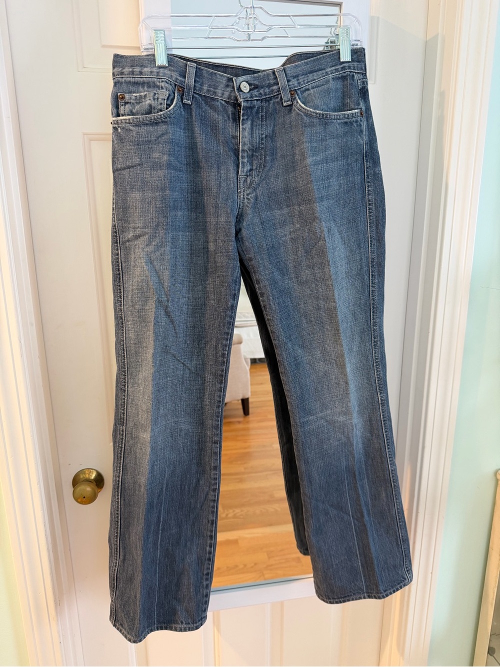 7 For All Mankind Men's Blue Straight-Leg Jeans - Classic Denim